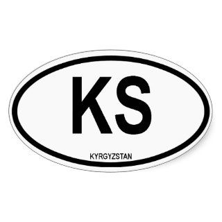Kyrgyzstan "KS" Oval Stickers