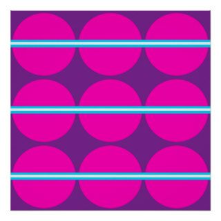 Fun Hot Pink Purple Polka Dots Teal Stripes Design Posters
