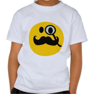Monocle & Mustache Smiley (Customizable backgrnd) T Shirts
