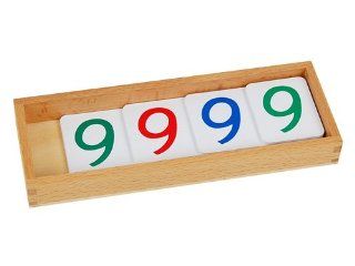 Montessori Large Plastic Number Cards With Box (1 9000) Toys & Games