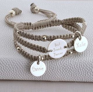 personalised triple strand sterling silver bracelet by hurley burley