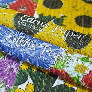 flower power plantable wrapping paper pack by eden's paper