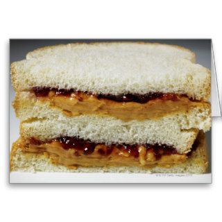 Peanut butter and jelly sandwich. greeting card