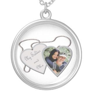 My Soldier & Me Hearts Custom Photo Necklace