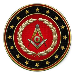 [500] Masonic Square and Compasses [3rd Degree] Round Stickers