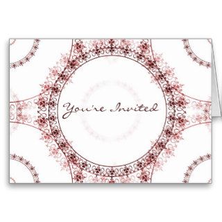 Crimson Fading Circles Invitation Card