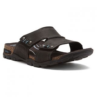 Aetrex Ventura Adjustable Double Strap Slide  Men's   Black Leather