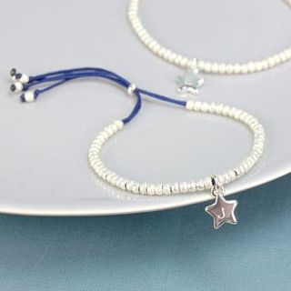 personalised sparkly bead and star bracelet by lisa angel