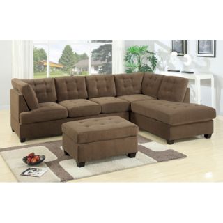 Poundex Bobkona Suede Sectional