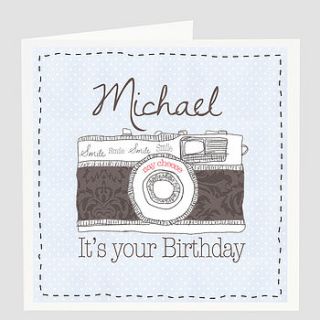 personalised 'say cheese' birthday card by violet pickles