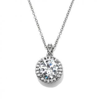 Jean Dousset 3.63ct Absolute™ Round Pavé Frame Pendant with 18" Ch