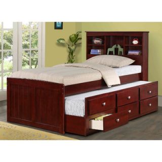 Donco Kids Captain Bed with Trundle and Bookcase