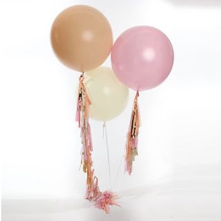 peach blossom tassel tail balloon bouquet by bubblegum balloons