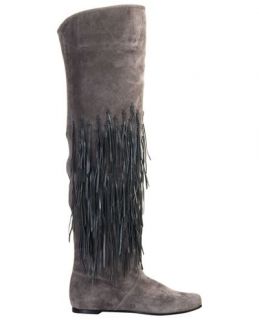 Casadei Suede Fringed Over the knee Boot