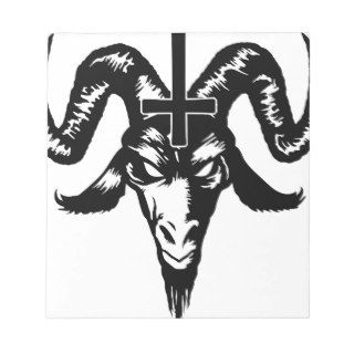 Satanic Goat Head with Cross (black) Memo Notepad