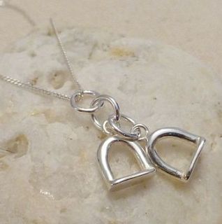 silver stirrup charm necklace by anne reeves jewellery