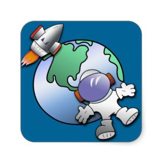 Spaceman and Planet Earth Sticker
