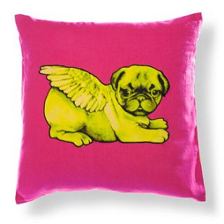 biddy pug cushion cover square by pugs might fly