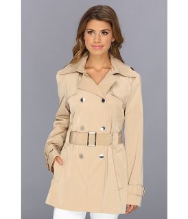 Calvin Klein Belted Trench Coat w/ Removable Hood CW442840 Khaki