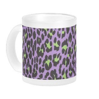 Animal Print, Spotted Leopard   Purple Green Coffee Mug