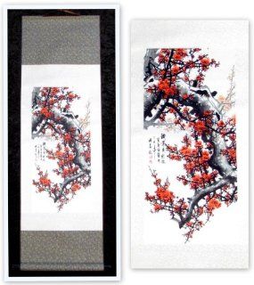 Chinesische Schriftrolle   Model Kirschblte   Hhe ca. 95cm, Breite ca. 35cm   Chinesisches Wandbild   Schriftrolle zum Aufhngen an die Wand Küche & Haushalt