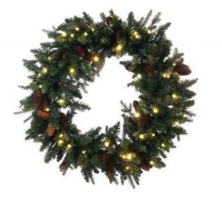 Bethlehem Lights Solutions 36 Wreath With Pinecones&Timer —