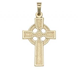 Celtic Cross Pendant, 14K Yellow Gold —