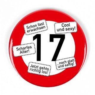private signs Riesen Verkehrsschild Button zum 17. Geburtstag Küche & Haushalt