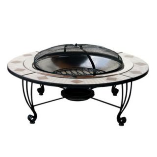 Mosaic Tile Outdoor Fire Pit   Stainless Steel
