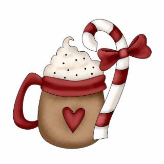 hot cocoa and candy cane photo cut out