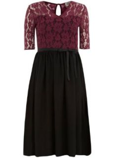 Spitzespitzenschliessen damen elegant Midi Kleid Gre 38 44 purple lace top dress (40) Bekleidung