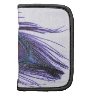 Purple Peacock Feather Folio Planners