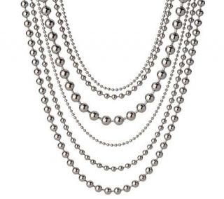 Steel By Design Multi strand Polished Bead Necklace —
