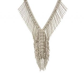 Multi Strand Chain Fringe Y Design Necklace —