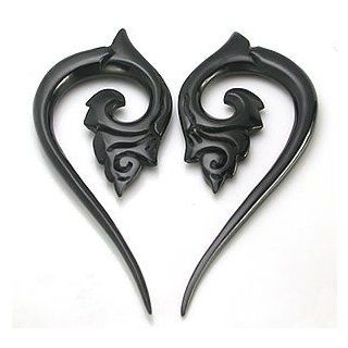 Horn Carved Spiral Hanger Earrings Body Jewelry 10g   4g   Price Per 1 6g~4.0mm Body Jewelry Plugs Jewelry