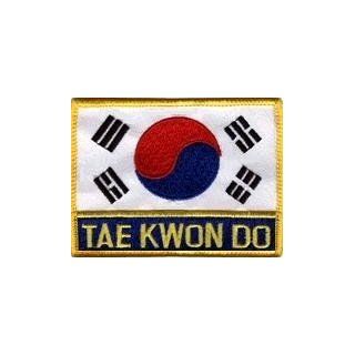 Taekwondo Aufnher mit koreanischer Flagge Sport & Freizeit