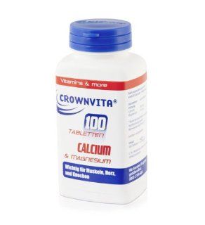 Crownvita Calcium & Magnesium   wichtig fr Muskeln, Herz und Knochen (100 Tabletten) Drogerie & Körperpflege