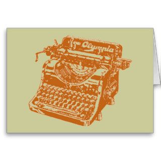 Vintage Brown Typewriter Card