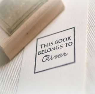 personalised 'this book belongs to' stamp by this is pretty