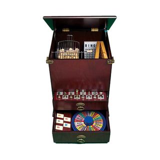 Deluxe Wooden Board Game Chest Pressman Toy Board Games