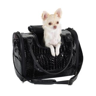 Zack & Zoey Black Croco Pet Carrier Zack & Zoey Portable Carriers