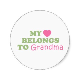 My Heart Belongs To Grandma (Pink / Green) Sticker