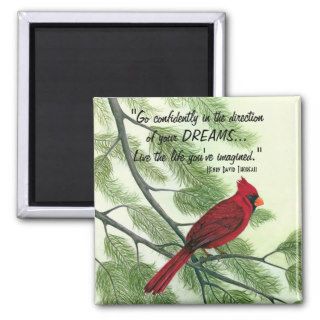 Go Confidently   Bright Red Cardinal Magnet