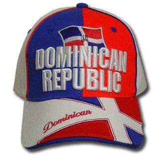 DOMINICAN REPUBLIC WHITE BLUE RED BASEBALL CAP HAT ADJ  Sports Related Merchandise  Sports & Outdoors