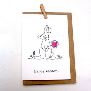 'happy easter' bunny button box card by the hummingbird card company