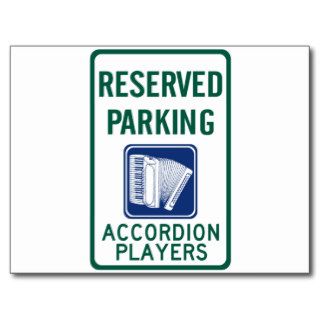 Accordion Player Parking Postcards