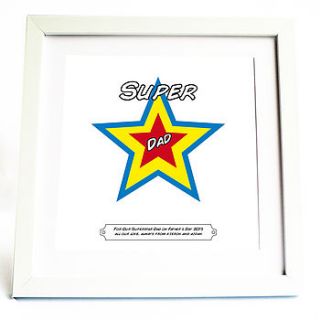 personalised superstar dad father's day print by spotty n stripy