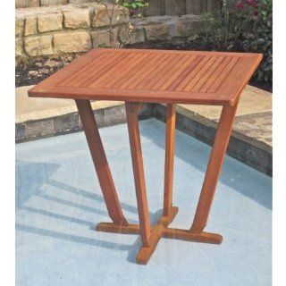 Royal Tahiti 28" Wood Square Inverted Pyramid Table (Stain) (29H x 28W x 28D)  Folding Patio Tables  Patio, Lawn & Garden