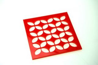 set of four leaf pattern coaster by rachel mck