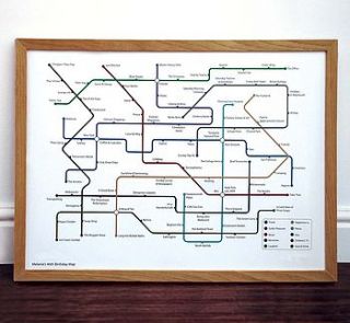 personalised metro map print by this is my map